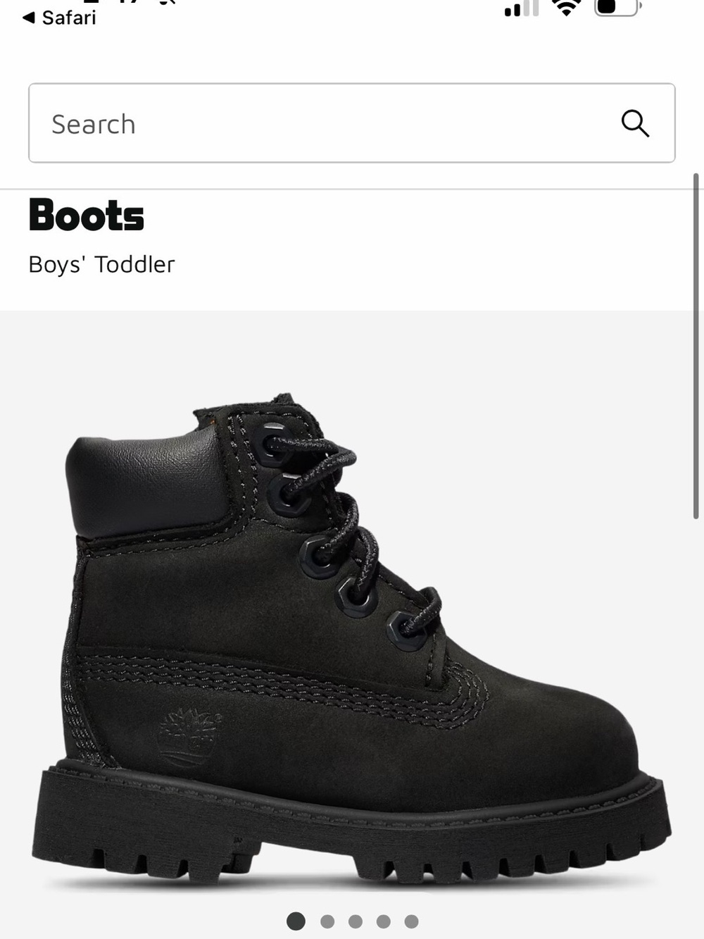 NWT! TIMBERlAND Boys Toddler Black Leather Lace-Up Boots
